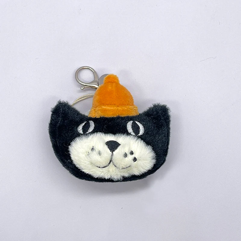 WANGYIXIN Plush Keychain Charm — Cute Marshmallow & Animal Backpack Accessory