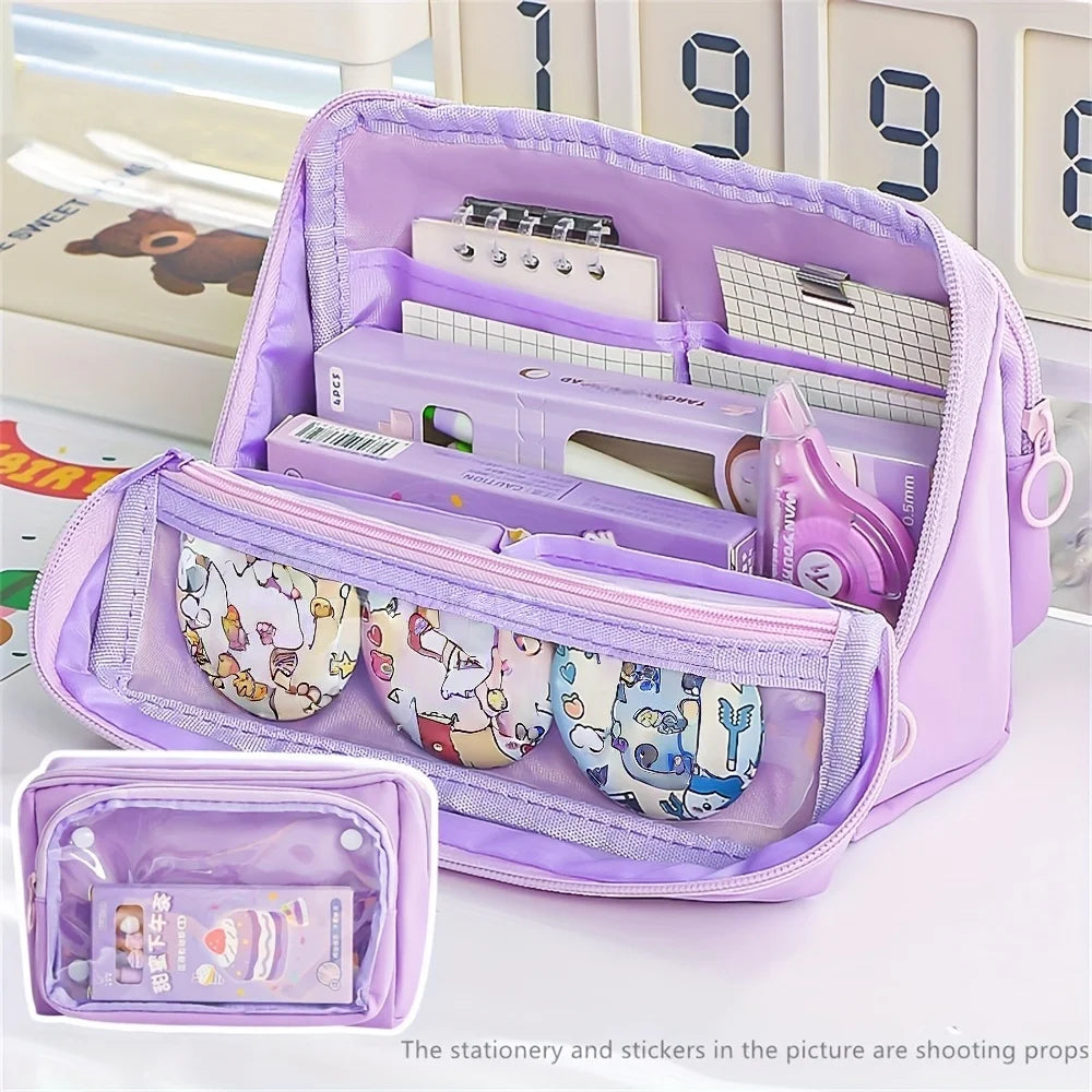 Large Capacity Pencil Case — Multi-Slot Organizer with 9 Compartments