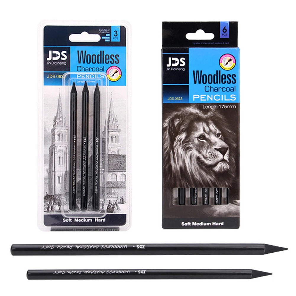Woodless Charcoal Pencil Set — Professional Carbon Sketching Tools