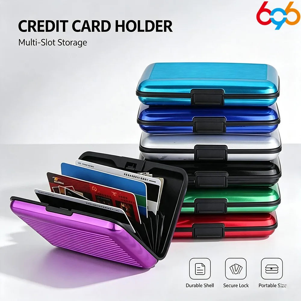 Slim Portable Metal Card Wallet — Durable Protective Holder for Daily Use