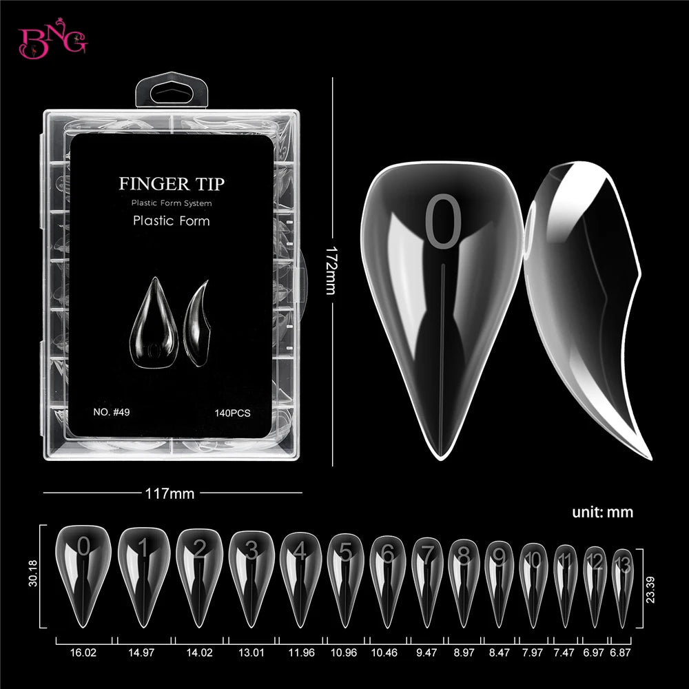 Dual Nail Forms for Poly Gel — Full Cover Manicure Extension Molds