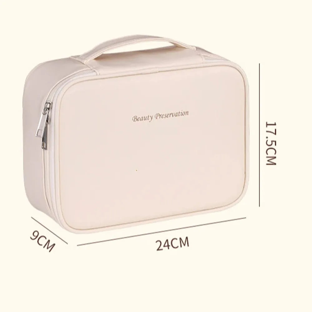 Women's Double Layer Cosmetic Bag — Large Capacity Makeup Organizer