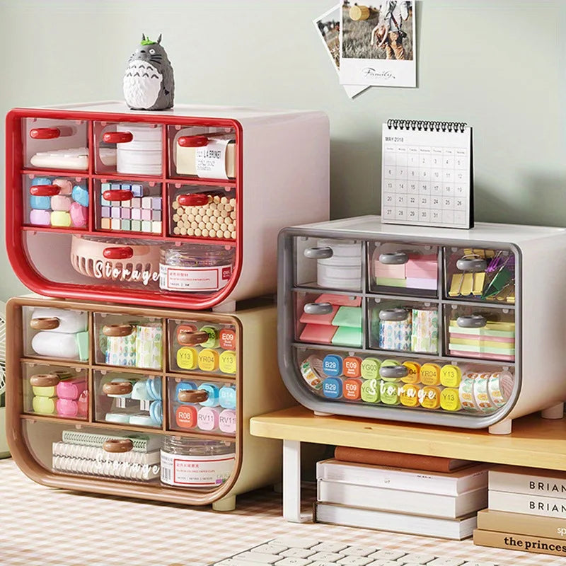 dawndesslo Desktop Storage Box — Multi-Functional Organizer with Drawers