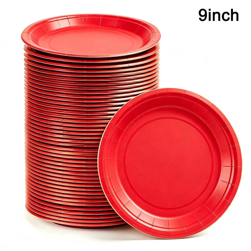 Solid Color Paper Plates — Disposable 7-Inch Party Tableware