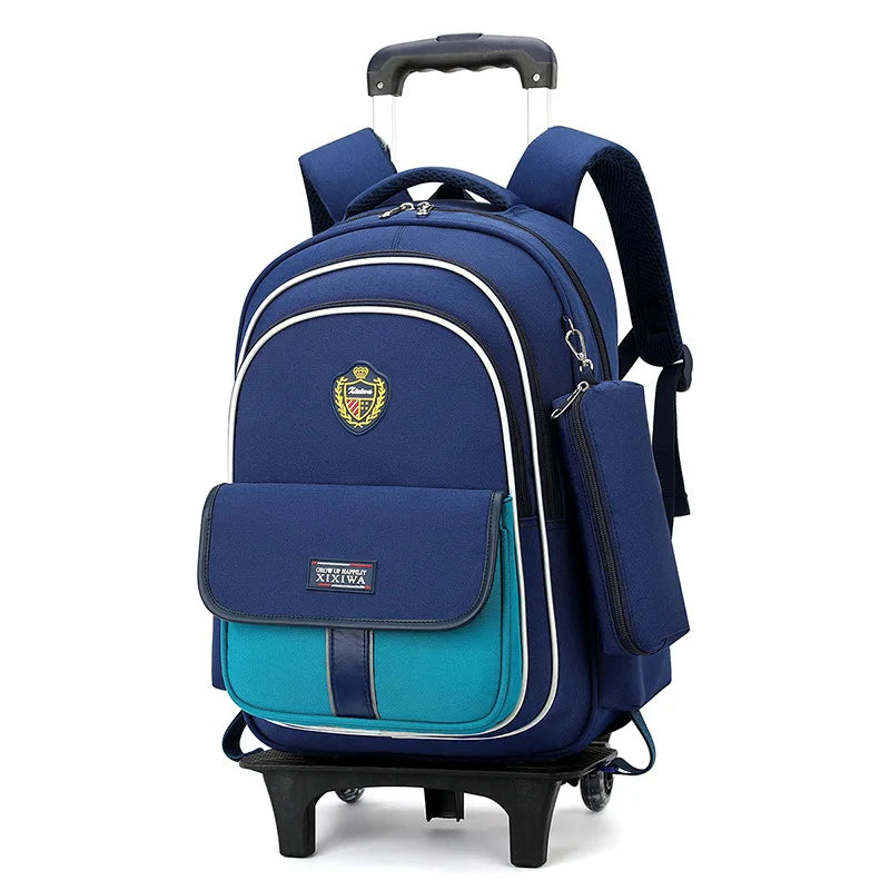 Kids Rolling Backpack Set — 3-Piece Trolley School Bag with Shoulder Bag