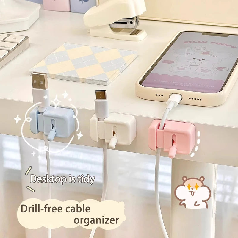 Desk Edge Cable Management Clips — No-Drill Cord Organizer for Charging Wires