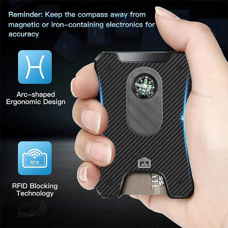 FUNTINGTREE Metal Minimalist Wallet — Slim RFID Blocking Money Clip