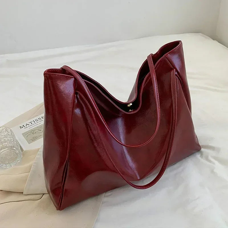 dawndesslo Women's PU Leather Tote Bag — Large Capacity Shoulder Bag