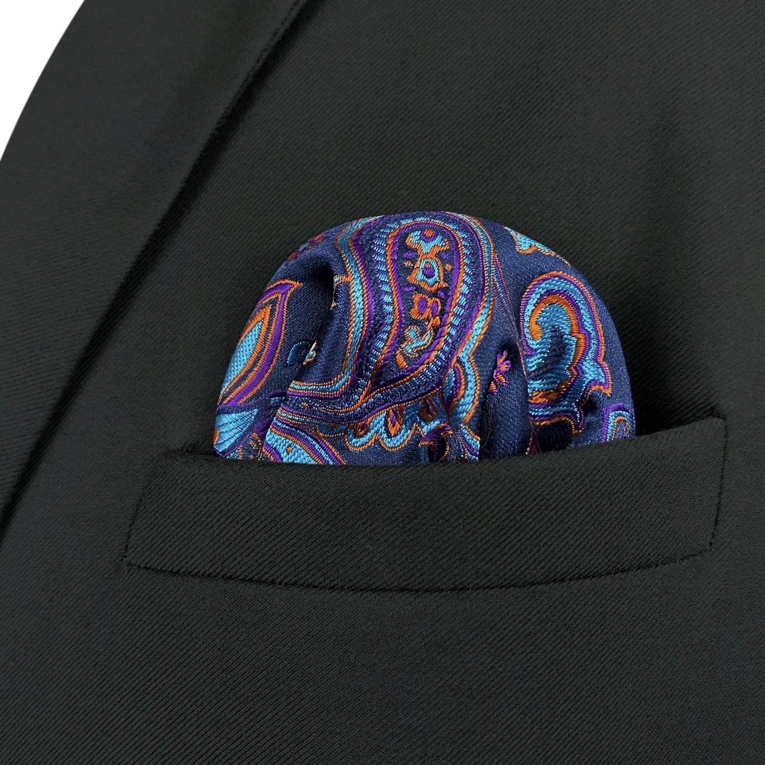 shlax&wing Men's Paisley Pocket Square — Elegant Microfiber Handkerchief for Suits