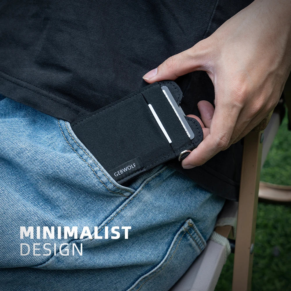 Slim Minimalist Card Holder — RFID Blocking Wallet with Elastic Pocket