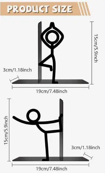 Metal Tug Of War People Bookends — Decorative Shelf Stoppers for Home Office
