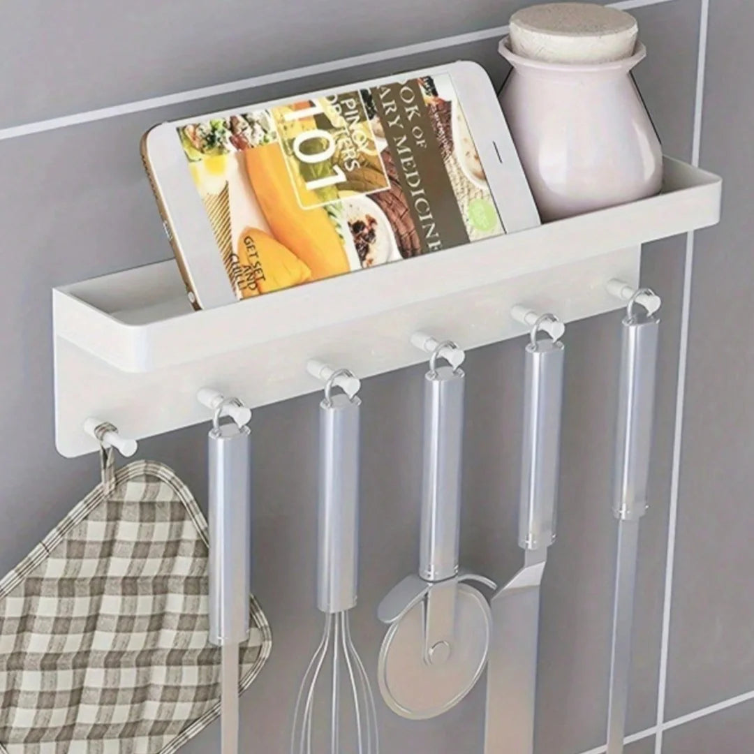Wall Mounted Key Holder — Self-Adhesive Entryway Organizer with Hooks