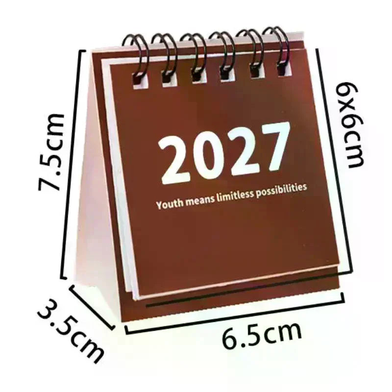 TPXCKz 2027 Mini Desk Calendar — Portable Daily Planner for Home and Office