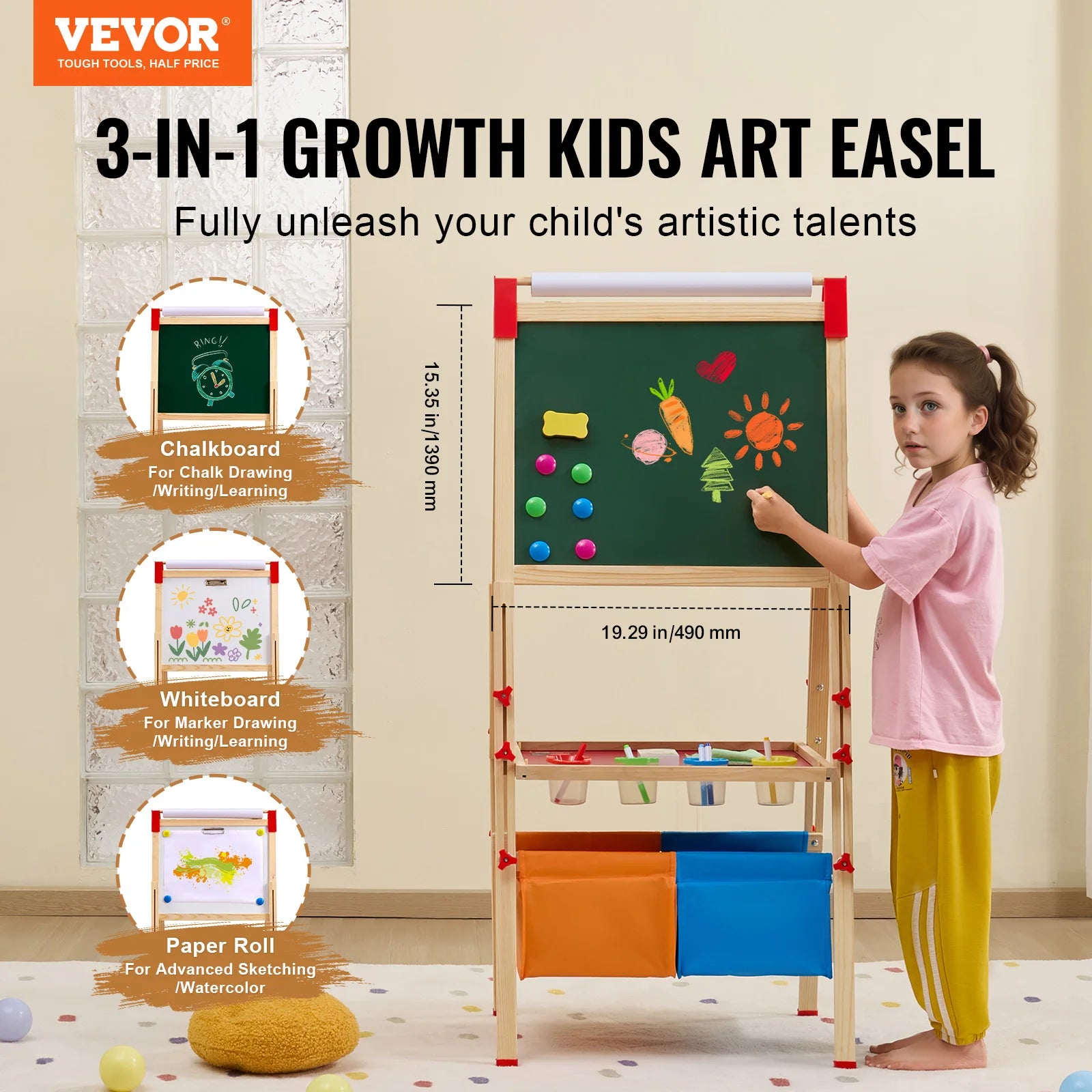 SucceBuy Children Magnetic Drawing Board — Double-Sided Art Easel for Kids