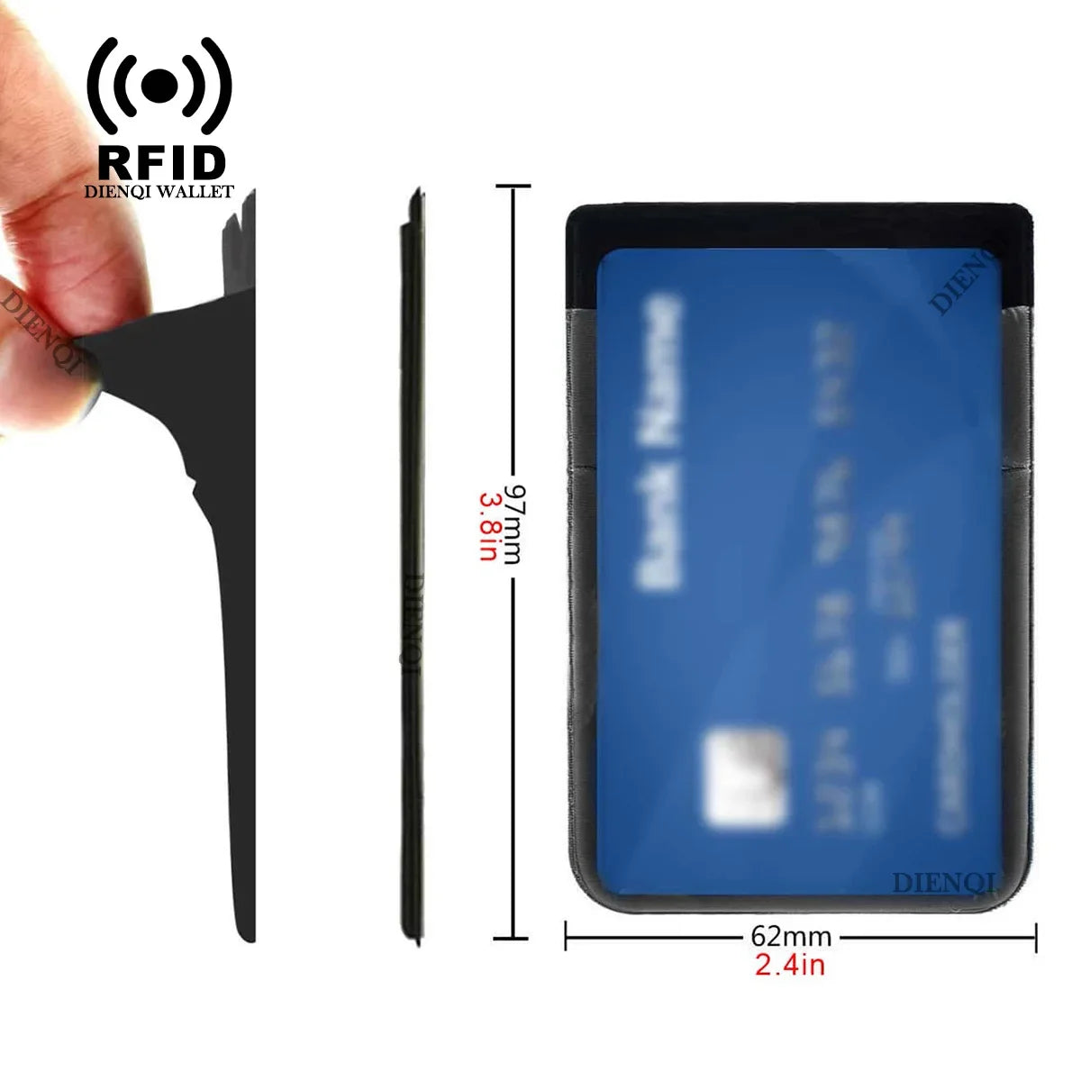 KEEBREAK Minimalist Slim Mini Wallet — Compact Elastic Card Holder
