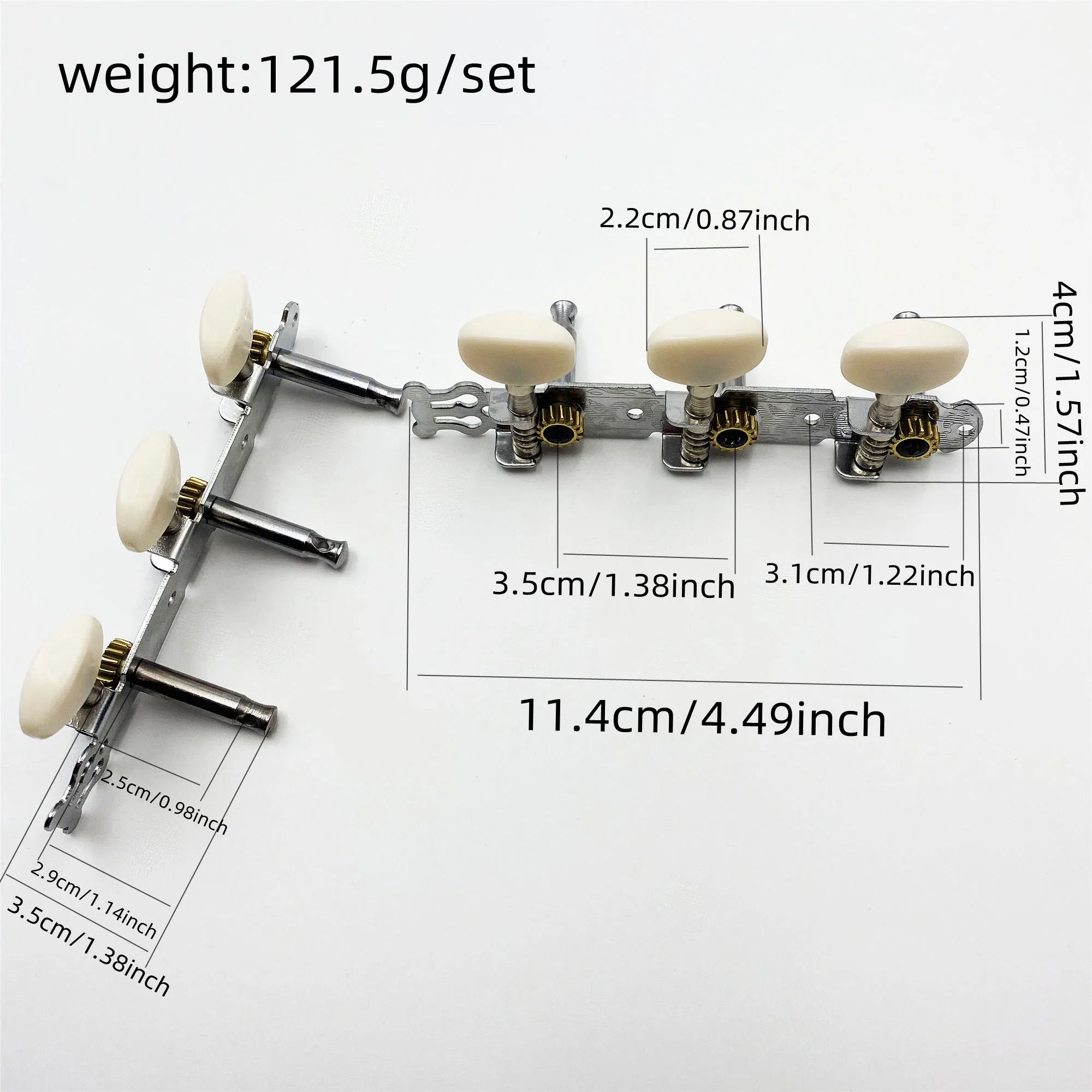 Folk Style Guitar Tuning Pegs — Metal Single-Hole String Winders
