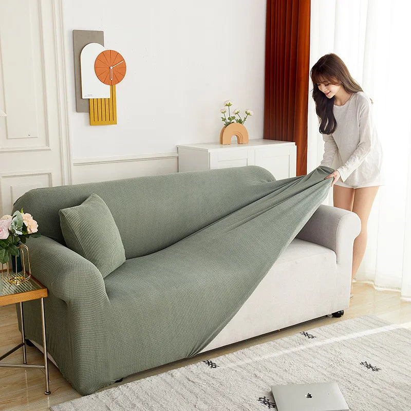 Elastic Jacquard Fabric Sofa Cover — Stretchable Slipcover for Living Room