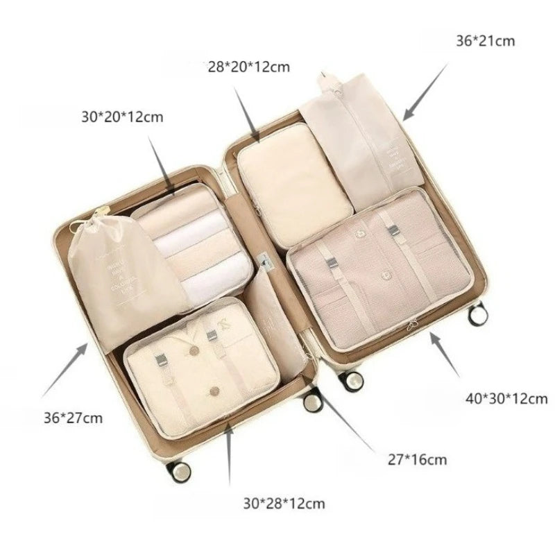 7-Piece Travel Luggage Organizer Set — Multi-Purpose Packing Cubes