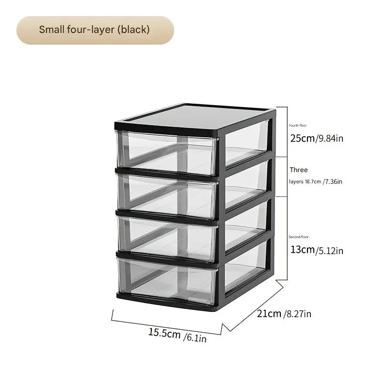 Transparent Desktop Storage Box — Multi-Tier Organizer for Stationery & Cosmetics