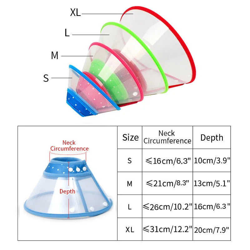 Pet Recovery Elizabethan Collar — Soft Padded Cone for Wound Healing