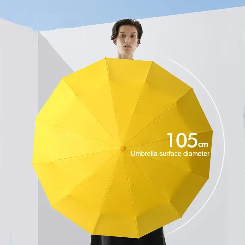 Automatic Windproof Umbrella — Large UV Protection Folding Rain Umbrella
