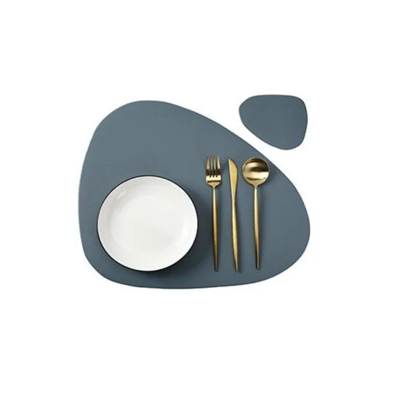 PU Leather Placemat and Coaster Set — Waterproof & Oil-Proof Table Mats