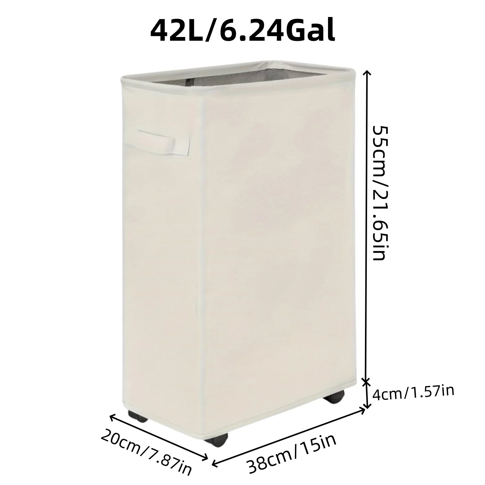 Rolling Laundry Hamper with Lid — Portable Oxford Fabric Storage Basket