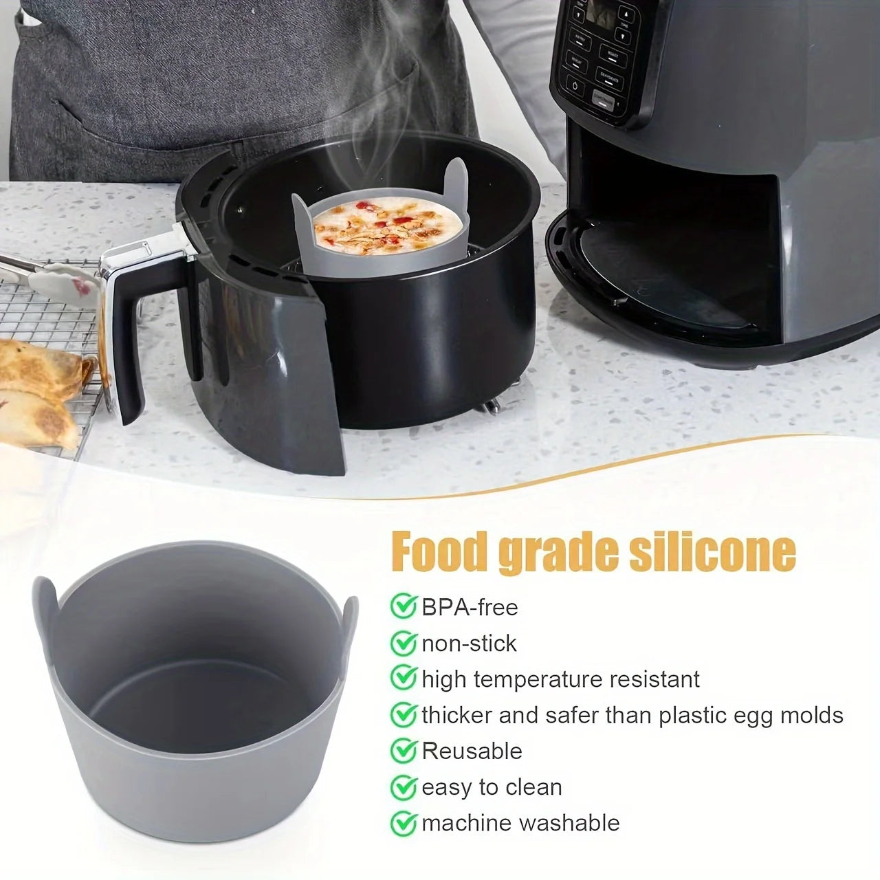 CHOOFUN Silicone Egg Poacher Cups — Non-Stick Air Fryer Cooker Molds