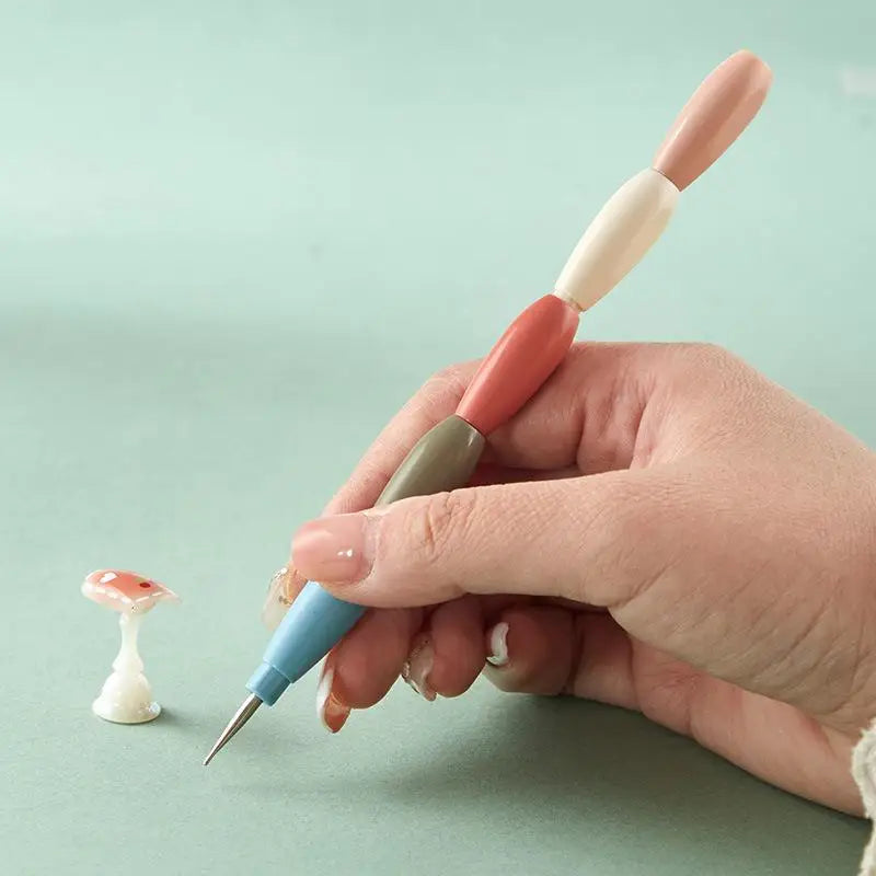Nail Art Dotting Pen Kit — 5-Piece Interlocking Set for Precise DIY Crafting
