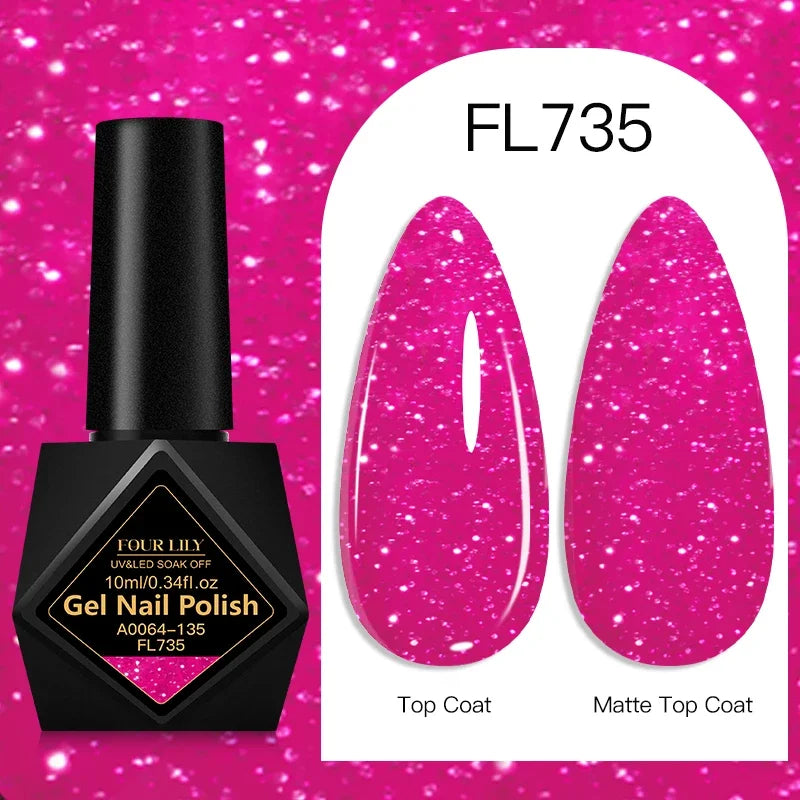 Four Lily Gel Nail Polish — Long Lasting Semi-Permanent Manicure Set
