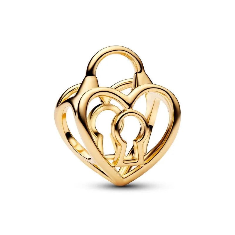 Potdemiel Rose Gold Glass Bead Pendant — 925 Silver Zircon Jewelry Component