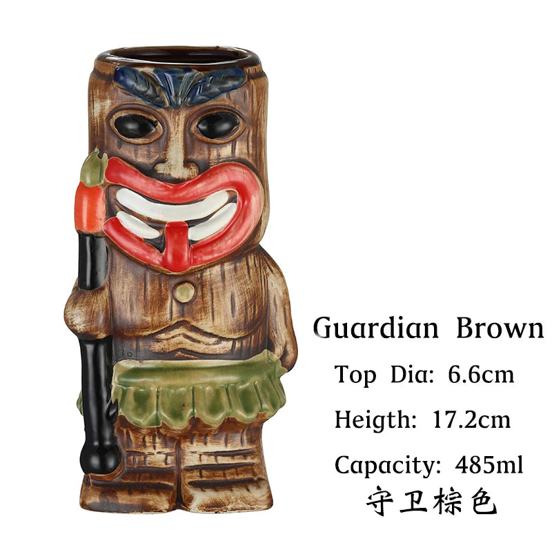 cocktailgeek Ceramic Tiki Mugs — Tropical Sculptural Drinkware for Home Bars