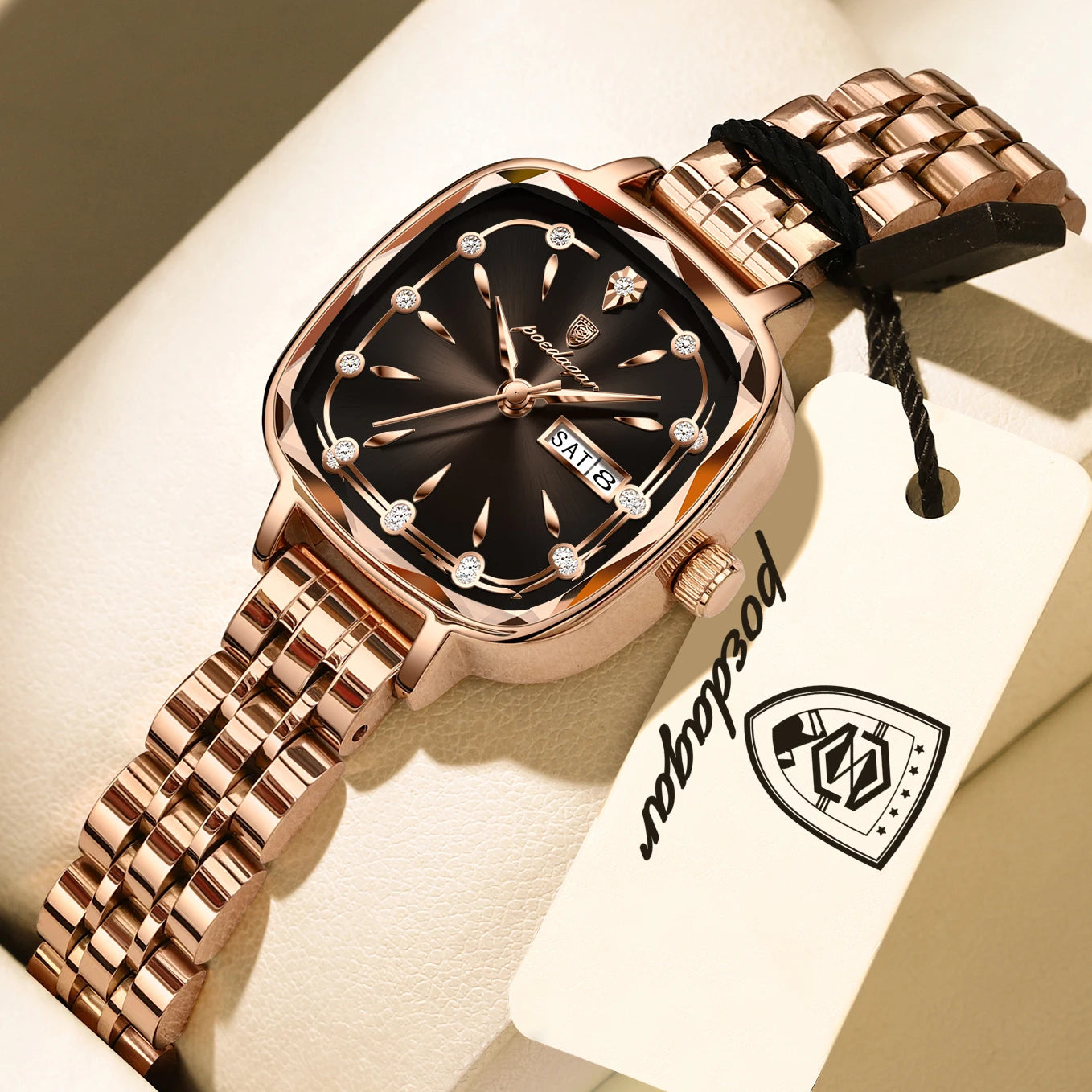 POEDAGAR Luxury Women's Watch — Elegant Stainless Steel Quartz Wristwatch