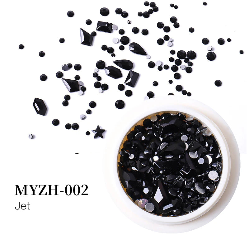MagiBling Nail Art Rhinestone Kit — Mixed Size Crystal Gemstones for 3D Nail Design