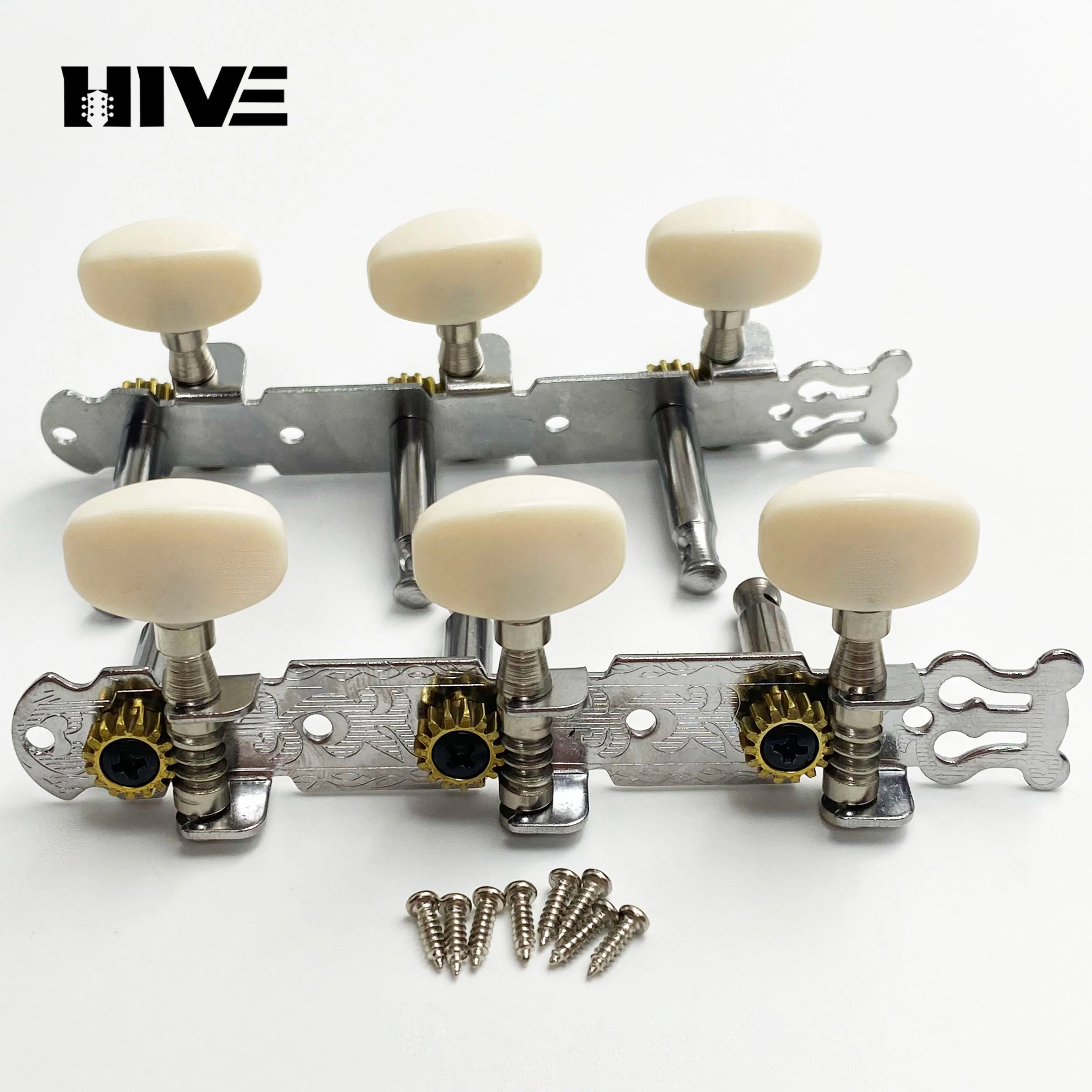 Folk Style Guitar Tuning Pegs — Metal Single-Hole String Winders
