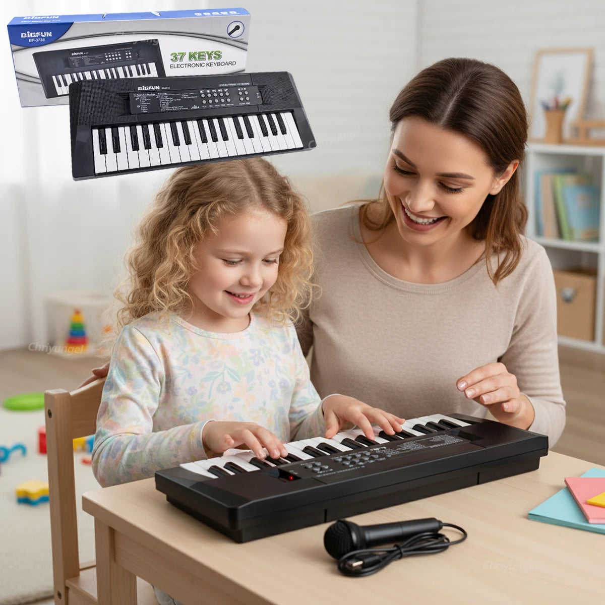 Chriyungel 37-Key Electronic Piano — Musical Learning Toy with Microphone