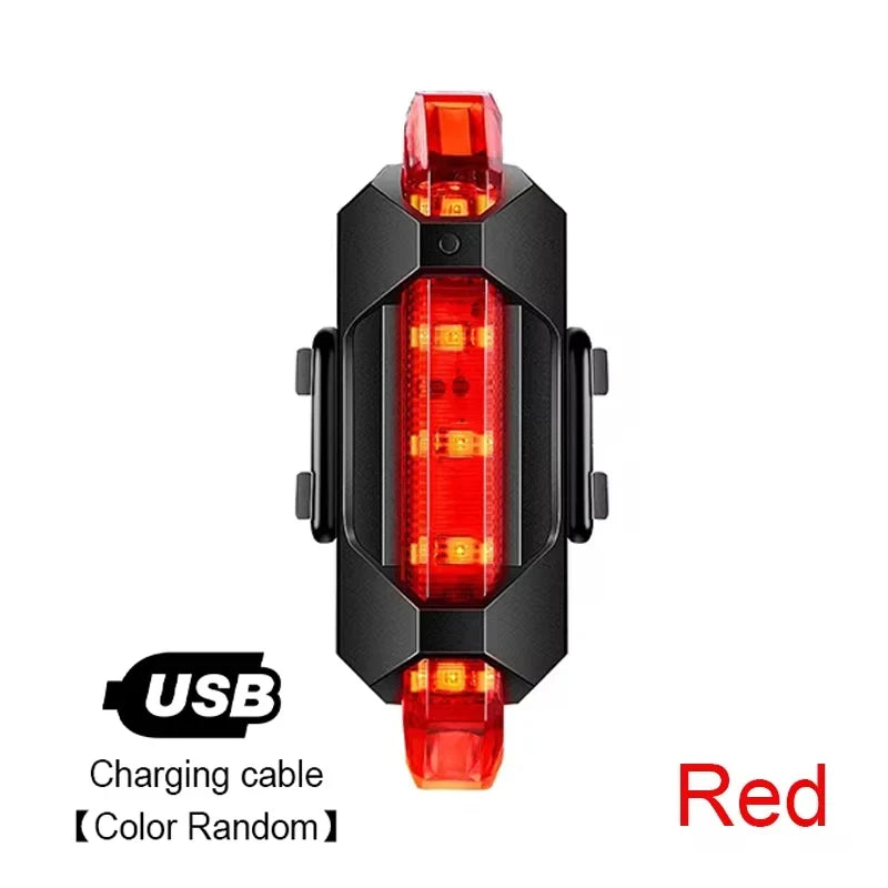 USB Rechargeable Bicycle Light Set — Front Headlight and Rear Taillight Kit