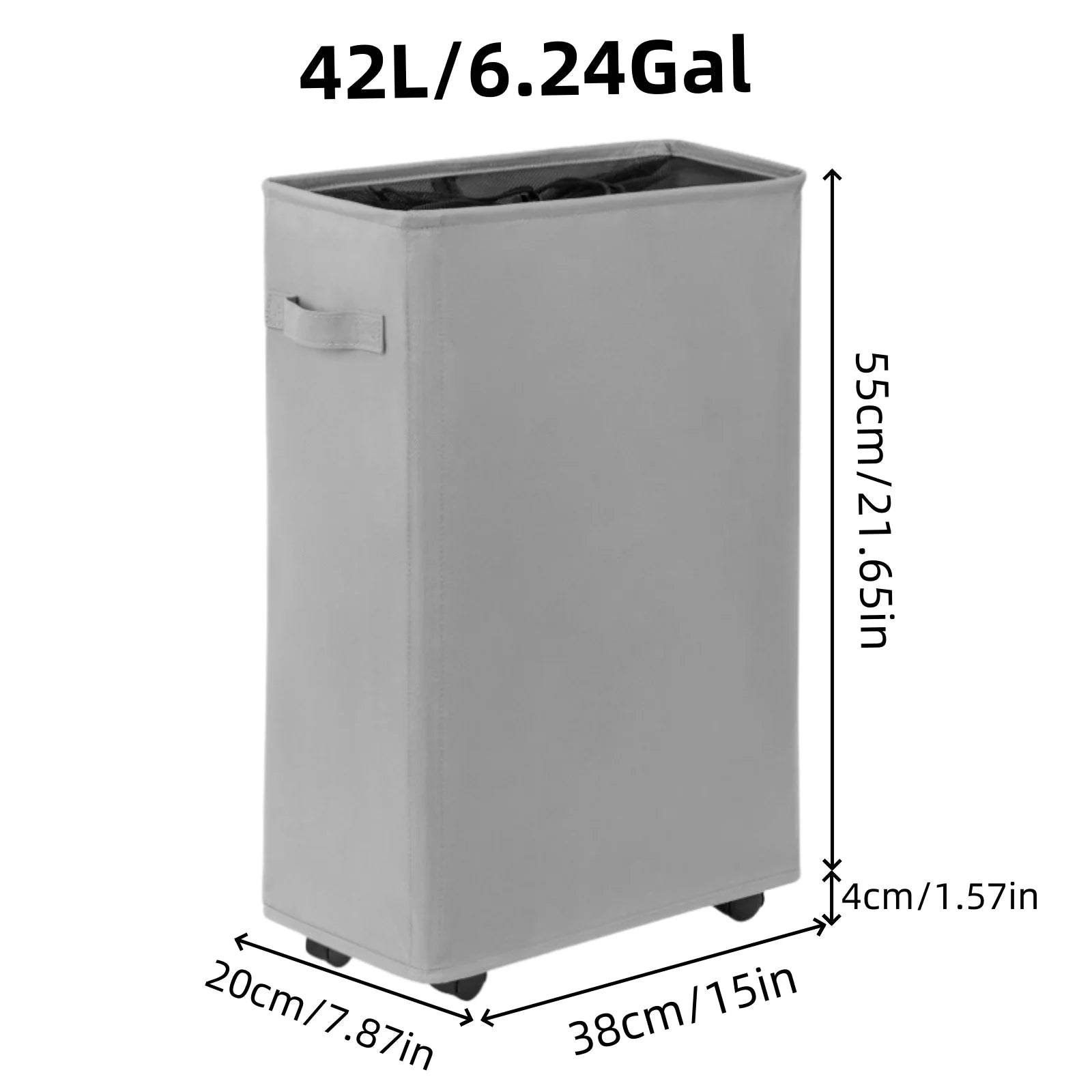 Rolling Laundry Hamper with Lid — Portable Oxford Fabric Storage Basket