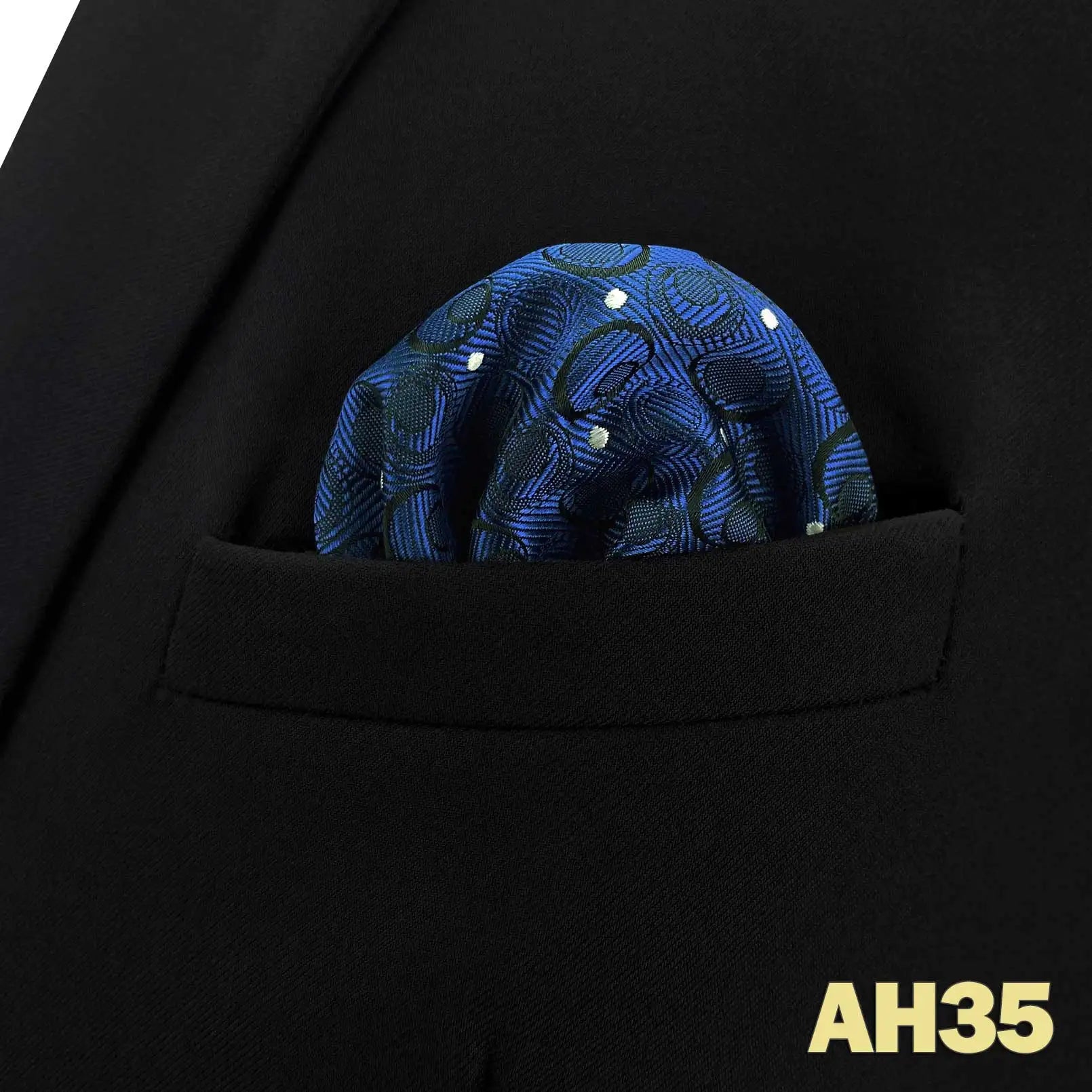 shlax&wing Men's Paisley Pocket Square — Elegant Microfiber Handkerchief for Suits