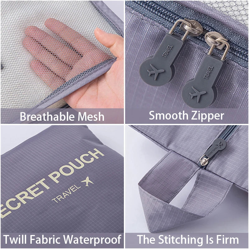 Travel Storage Bag Set — Waterproof Organizer for Cosmetics and Luggage