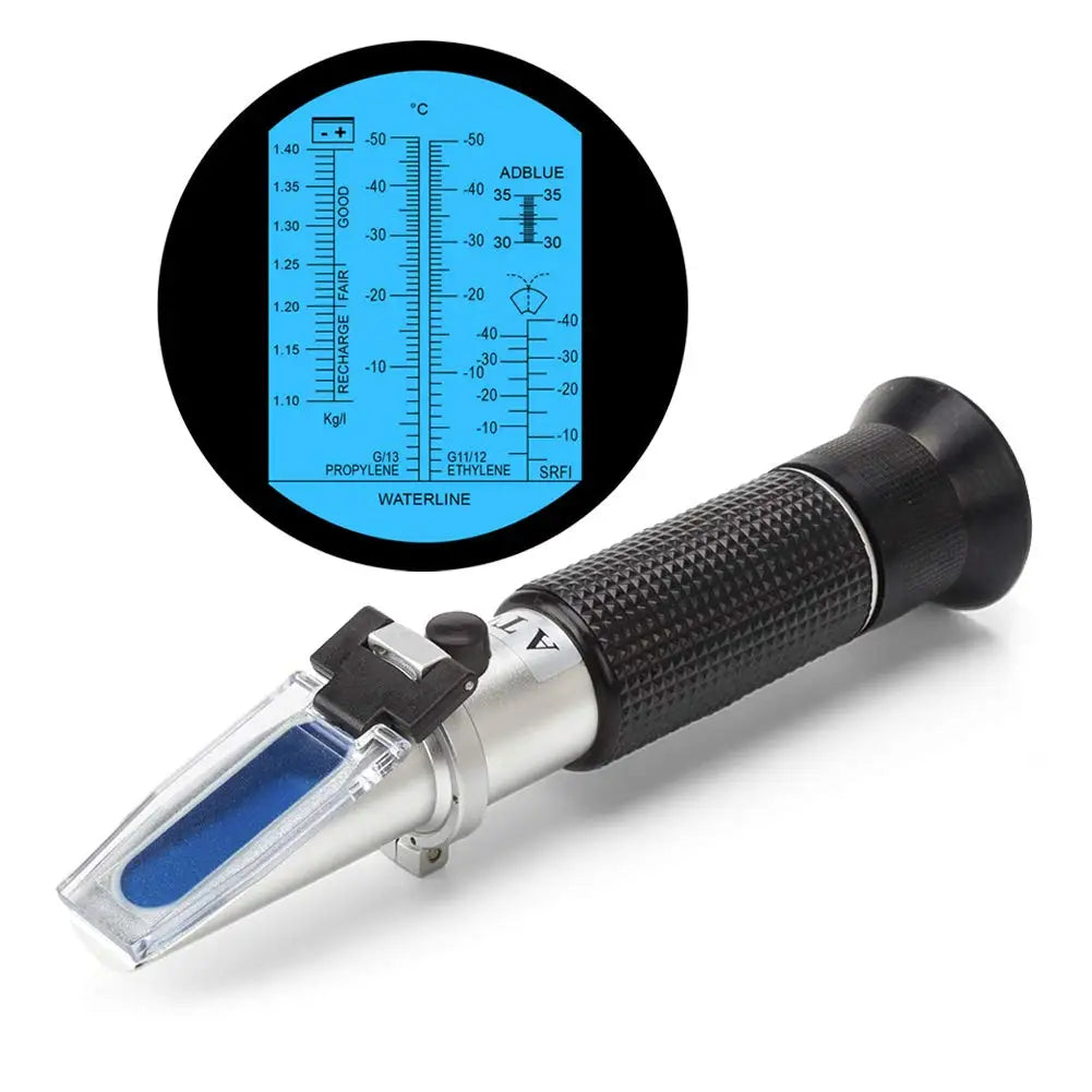 LPPCOLTD 4-in-1 Automotive Refractometer — Antifreeze, DEF, and Battery Tester