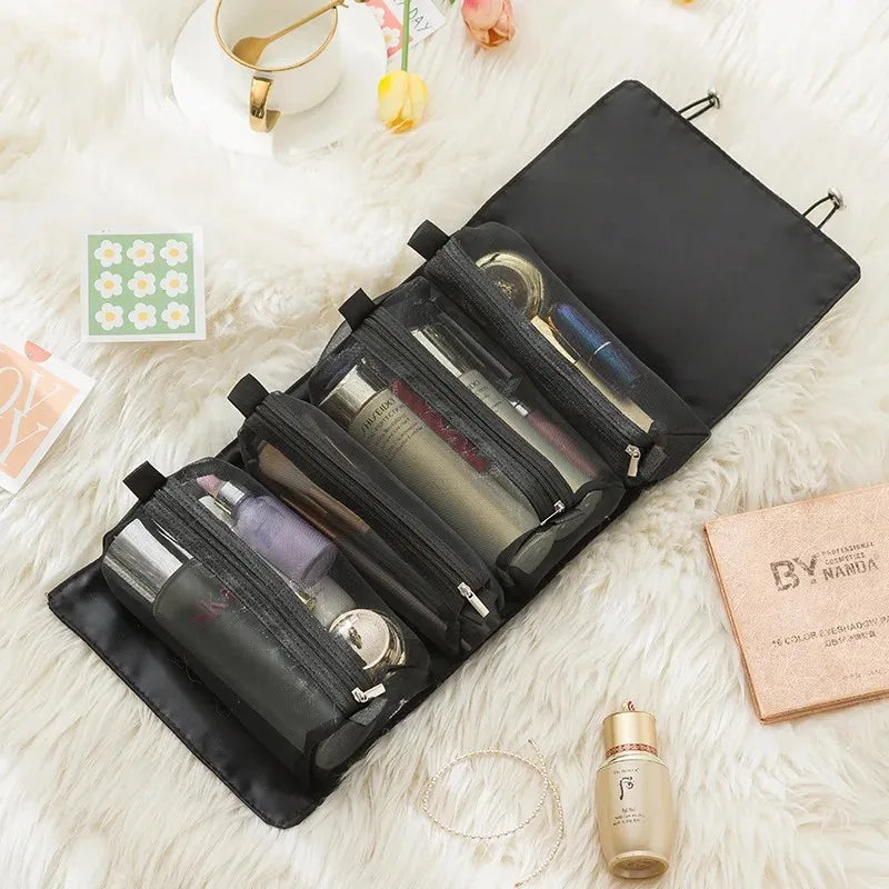 4-in-1 Detachable Cosmetic Bag — Large Capacity Travel Makeup Organizer