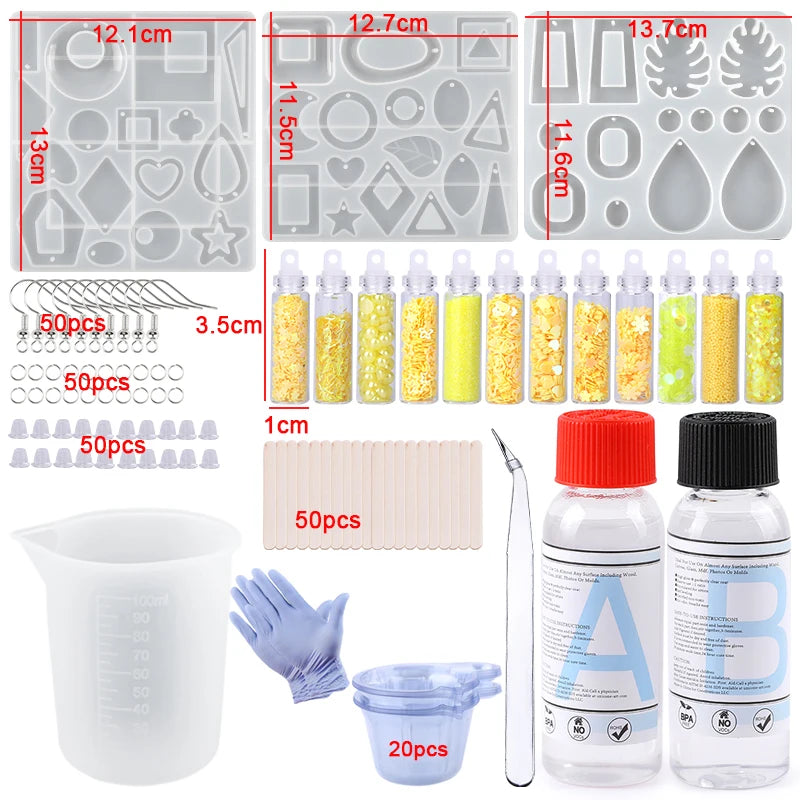 QIAO Epoxy Resin Casting Kit — DIY Jewelry Making Molds & Glue Set