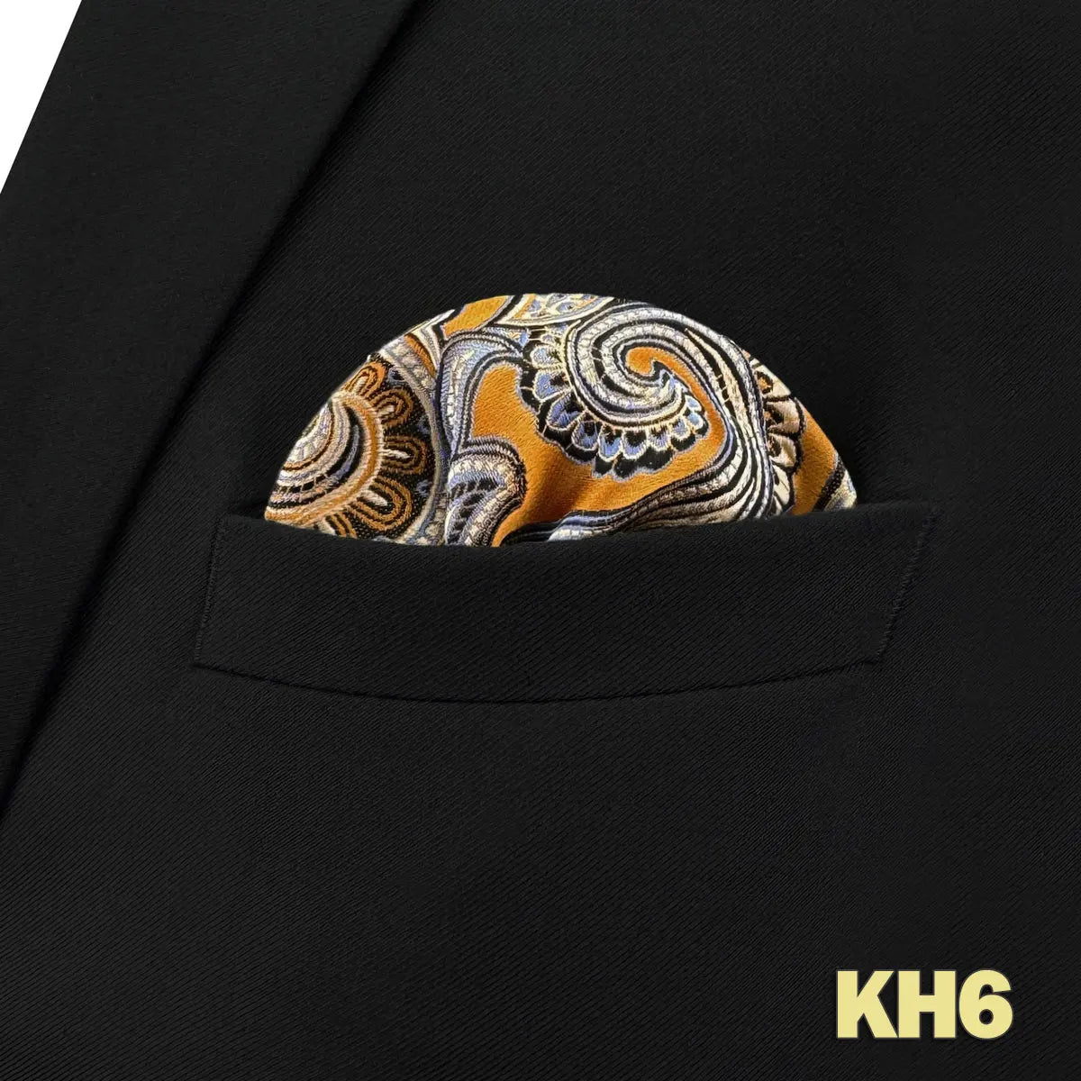 shlax&wing Men's Paisley Pocket Square — Elegant Microfiber Handkerchief for Suits