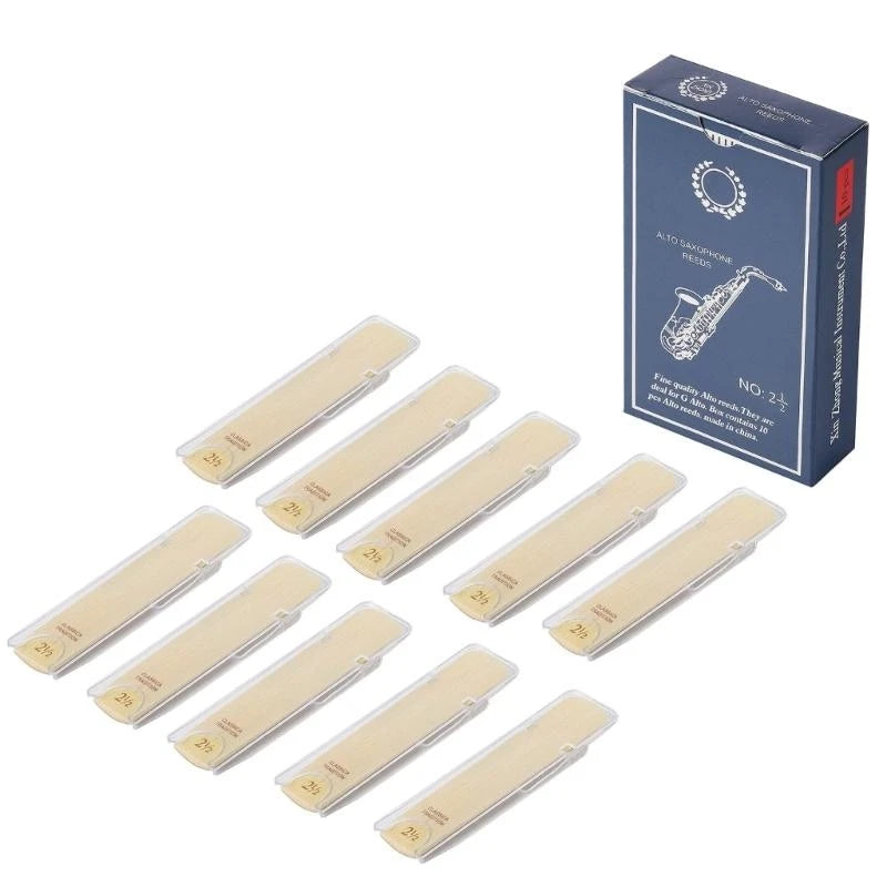 Eb Alto Saxophone Reeds — Professional Woodwind Instrument Parts, 10-Piece Set