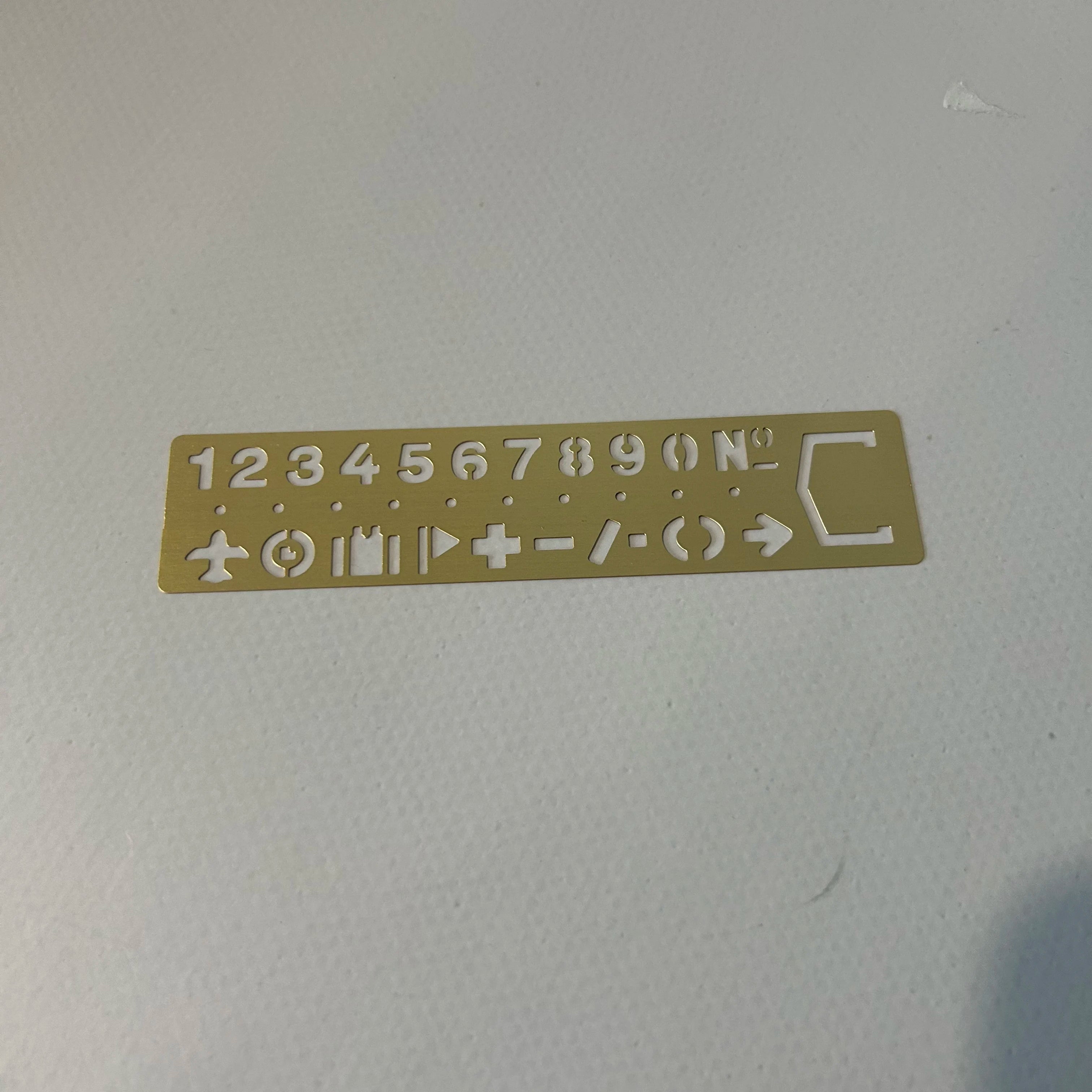 Metal Craft Stencil Ruler — Number and Letter Pattern Tool for Drawing