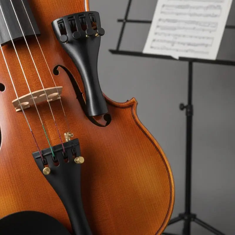 Black Carbon Fiber Tailpiece — Precision Fine Tuners for Violin and Viola