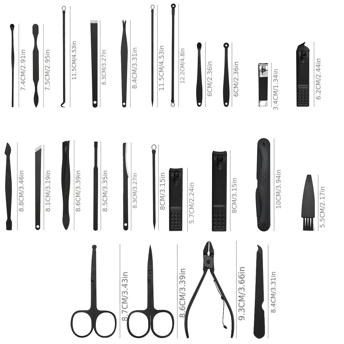 Professional Stainless Steel Manicure Set — Complete Nail Care Kit with Case