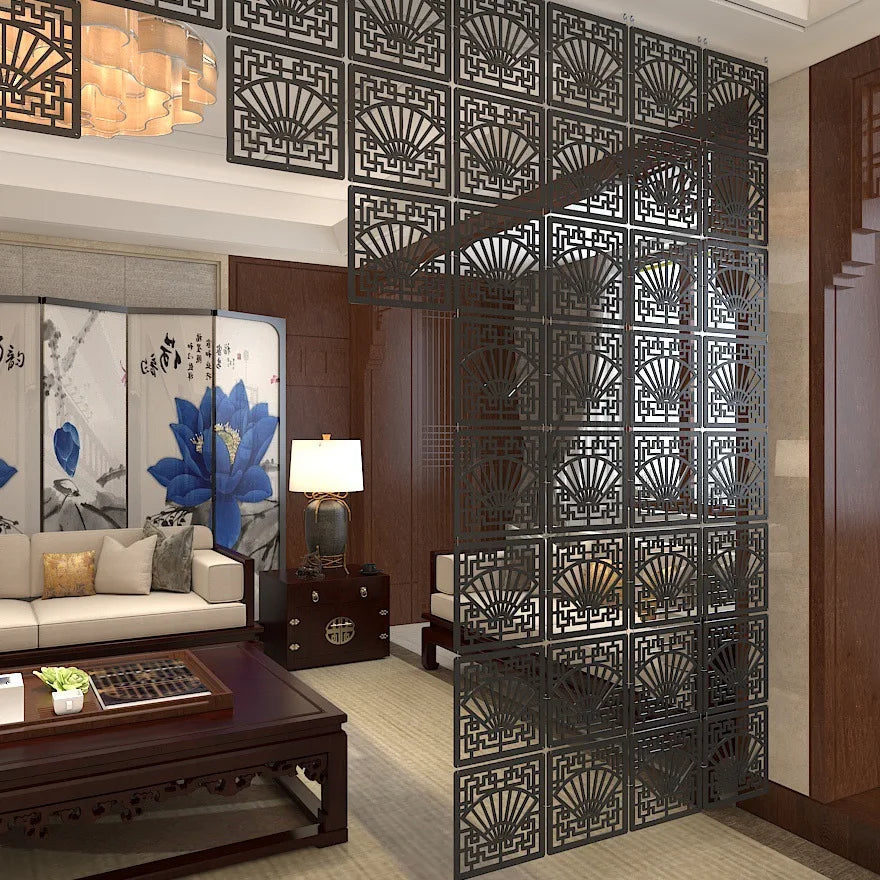 Modern Hollow MDF Hanging Screen — Decorative Room Divider Panel