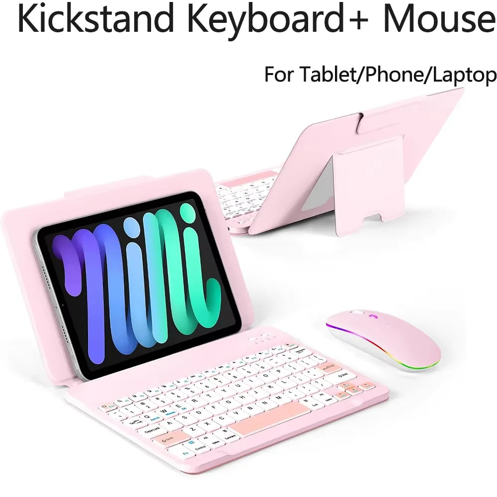 MUSDRMB Foldable Wireless Bluetooth Keyboard — Portable Rechargeable Typing Set with Mouse